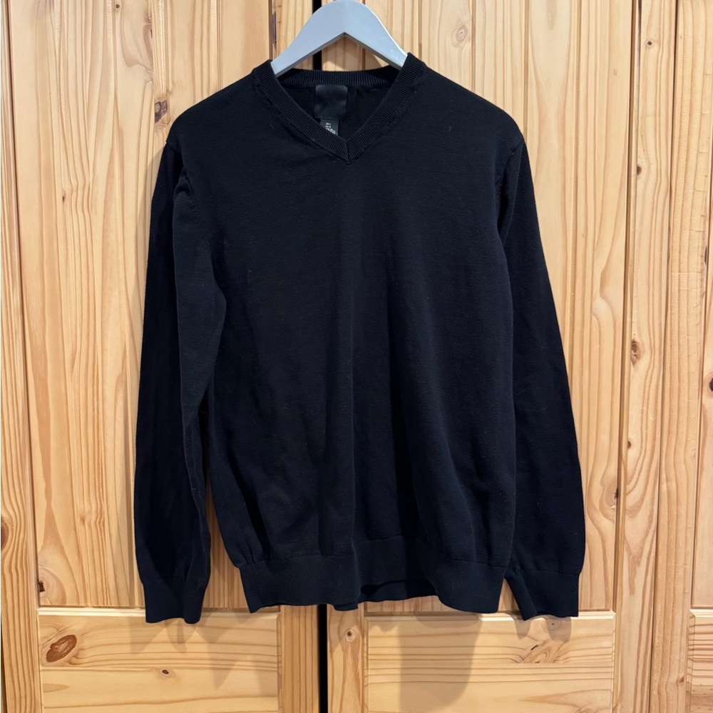 H&M Black V-Neck Men's Sweater